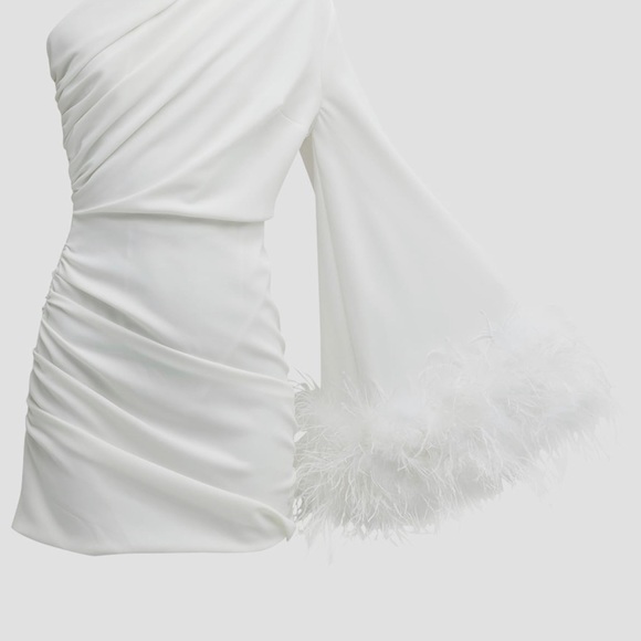 GIGII’S one shoulder feather dress - Picture 5 of 6